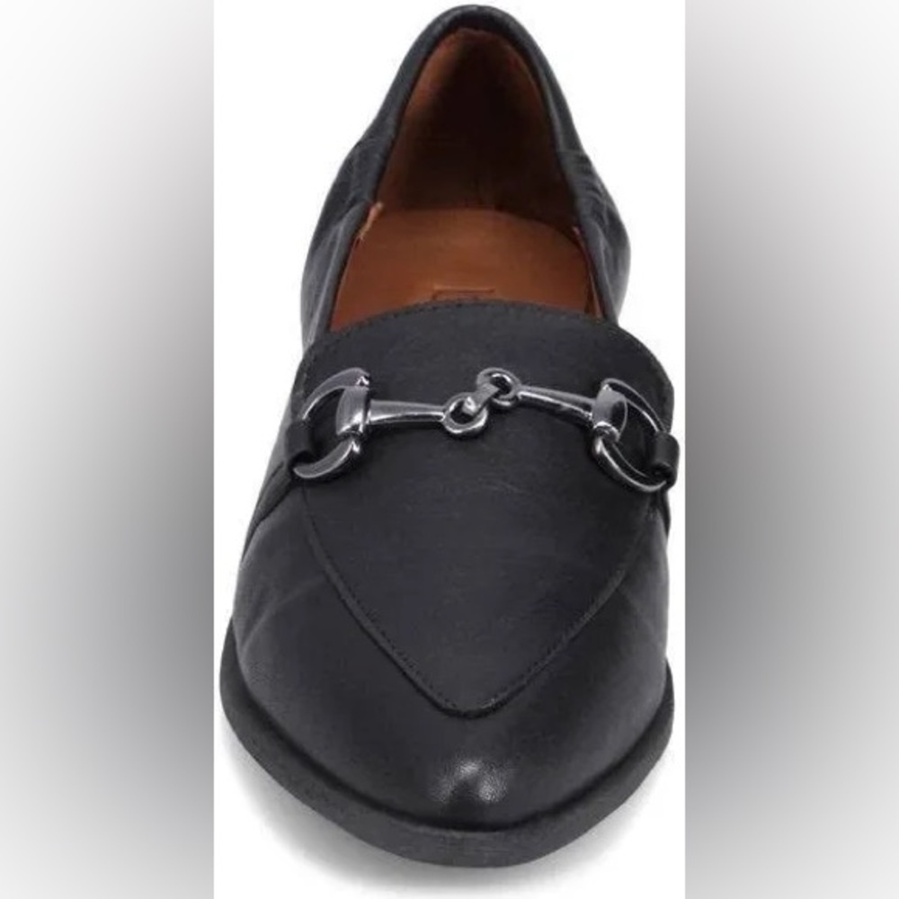 Bueno Black Loafers with Horsebit Detail